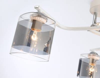 Светильник потолочный TR303217/3 WH/CH/SM белый/хром/дымчатый E27*3 max 60W D540*250