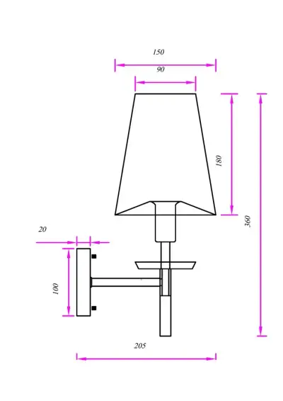 Бра Arte Lamp RICCARDO A4075AP-1BK, 1хE14