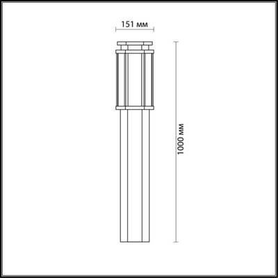 4048/1F NATURE ODL18 743 темно-серый/белый Уличный светильник, 100см IP44 E27 100W 220V GINO