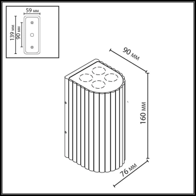 7127/14WL NATURE ODL25 681 светильник черный/металл IP54 LED 15W 10° 220-240V GLENN