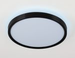 Потолочный светодиодный светильник FZ3050 BK черный IP44 24W+10W 6400+6400К D290*40 (Без ПДУ)