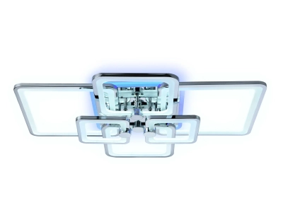 Потолочный светодиодный светильник с пультом FA5307/4+2 CH хром 176W 800*550*140 (ПДУ РАДИО 2.4G)