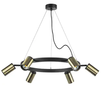 LR016316 Люстра RULLO 6х50W GU10 ЧЕРНЫЙ/БРОНЗА (571016+214431-6)