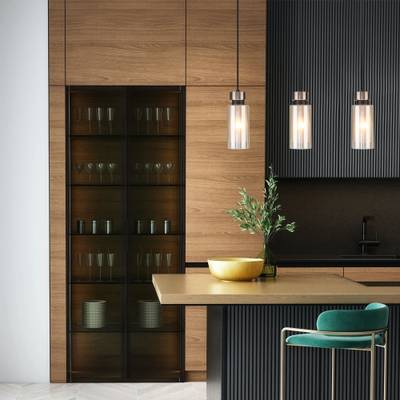 Подвесной светильник со стеклянным плафоном 50115/1 черный, E14х1