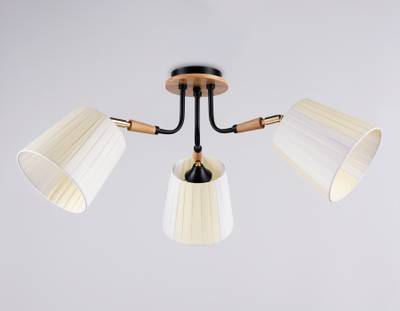 Светильник потолочный TR4731/3 BK/LWD черный/светлое дерево E27/3 max 40W D610*270