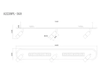 Спот Arte Lamp PISCES A2220PL-3GO, 1хLED
