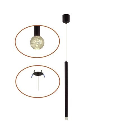 4373/3LA HIGHTECH ODL26 279 светильник черный/хрустальн. стекло/металл IP20 LED 3W 400Лм 3000K 220-240V FIANO