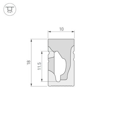 Силиконовый профиль WPH-FLEX-1018-SIDE-S10-20m WHITE (Arlight, Силикон)