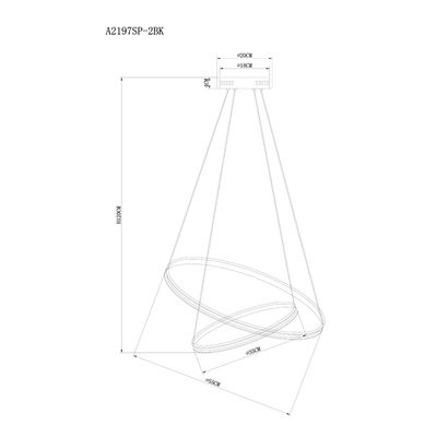 Подвесная люстра Arte Lamp FRODO A2197SP-2BK, 1хLED