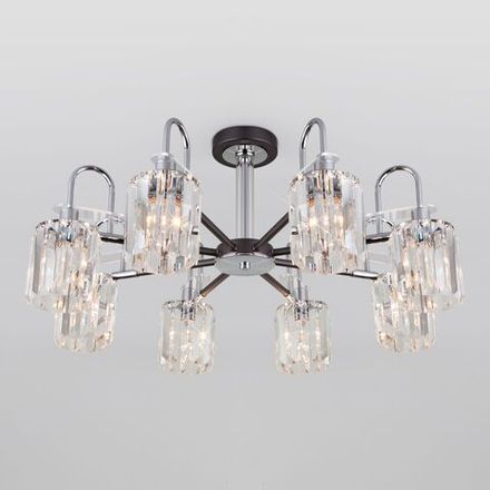 Умная потолочная люстра с хрусталем в стиле лофт 70090/8 графит