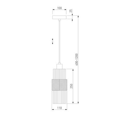 Подвесной светильник со стеклянным плафоном 50209/1 бронза, E27х1
