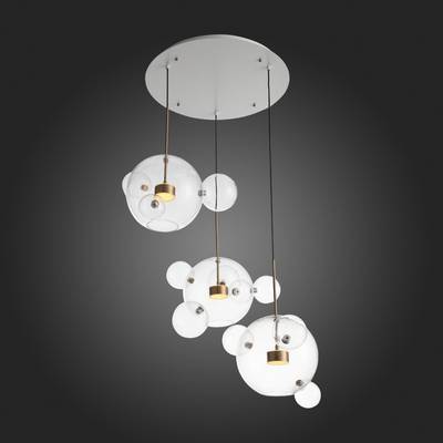 SL1133.203.03 Светильник подвесной ST-Luce Белый,Латунь/Прозрачный LED 3*14W 3000K  (из 4-х коробок)