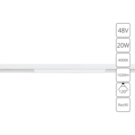 Магнитный трековый светильник Arte Lamp LINEA A4663PL-1WH, 1хLED