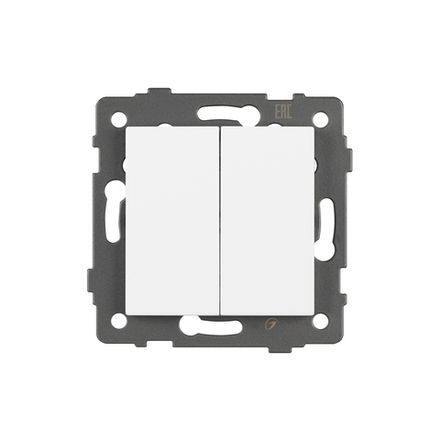 Механизм выключателя двухклавишный проходной SWT-MKP2-PL-WH-V (250V, 10A) (Arlight, -)