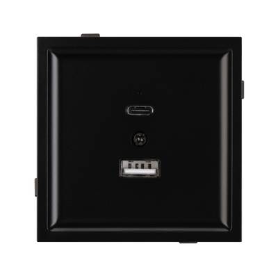 Механизм USB розетки SCT-TENDO-MUAC-PL-BK (5V, 3A, QC3) (Arlight, -)