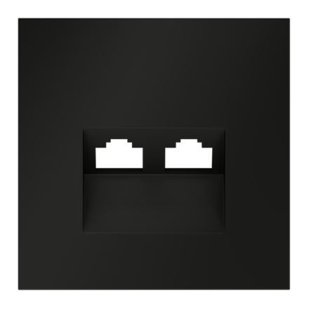 VLS001408 Накладка для розетки компьютерной двойной RJ45+RJ45 кат.6, S70 (черный матовый). (ТМ Maytoni)