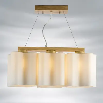 802135 Подвес NUBI LEGNO 3х40W E27 СВЕТЛОЕ ДЕРЕВО/БЕЛЫЙ