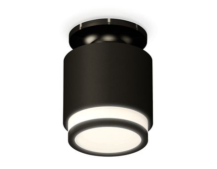 Комплект накладного светильника с акрилом XS7511063 SBK/PBK/FR черный песок/черный полированный/белый матовый MR16 GU5.3 (N7926, C7511, N7121)