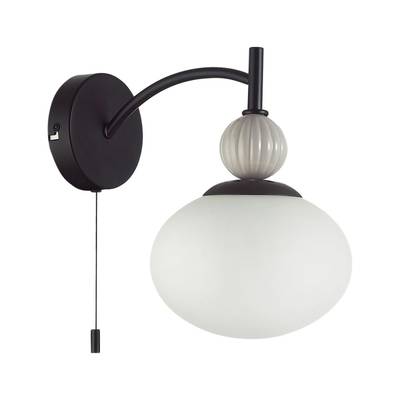 8273/1W NEOCLASSI черный/серый/белый, металл/керамика/стекло Бра Е14 1*40W 220V GLORIYA