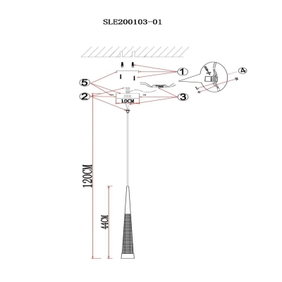 SLE200103-01 Светильник подвесной Золотистый/Золотистый, Белый LED 1*7W 3000K