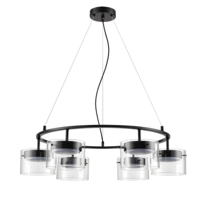 8232/6 COMFI LN26 230 черный/прозрачный, металл/стекло Светильник подвесной LED GX70 6*10W 220V NATALINA