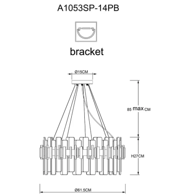 Подвесная люстра Arte Lamp ALYA A1053SP-14PB, 14хG9