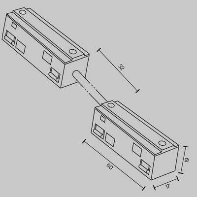 Коннектор питания прямой гибкий 5см Exility белый, TRA034CPC-42W-5-1. TM Maytoni