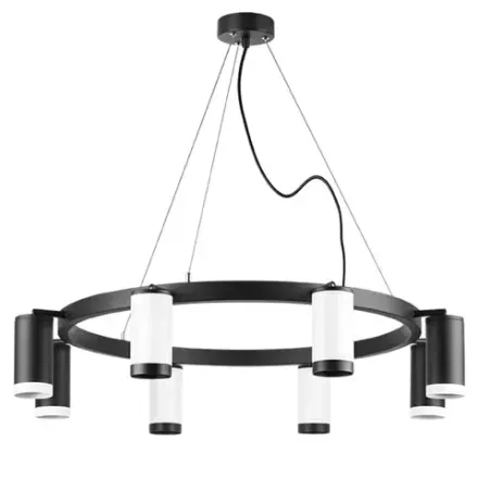 LR01836437467 Люстра RULLO 8х50W GU10 ЧЕРНЫЙ/БЕЛЫЙ (571018+214436-4+214437-4+203436-4+203437-4)