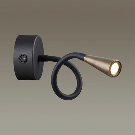 4289/3WL HIGHTECH ODL22 407 черный с античн.бронзой Настенный светильник с выкл. IP20 LED 3W 265Лм 3000K ODDS
