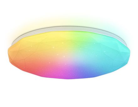 Потолочный светодиодный светильник с пультом FZ418 WH белый IP20 66W 3000K-6500K+RGB D480*65 (ПДУ ИК)