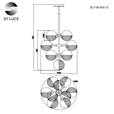 SL1184.403.13 Люстра подвесная ST-Luce Черный/Дымчатый G9 13*5W