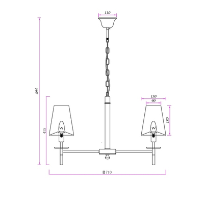 Подвесная люстра Arte Lamp RICCARDO A4075LM-5BK, 5хE14