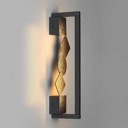 6692/7WL HIGHTECH ODL_EX24 129 Настенный светильник черный/фактура crack ice/металл/акрил поворотный на 360° IP20 LED 8W 184Лм 3000K GEOS