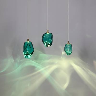 7110/4LC L-VISION ODL25 Подвесной светильник  бронзовый/бирюз. стекло/металл IP20 LED 4W 300Лм 3000K 200° 220V GEMME