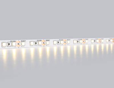 Светодиодная лента GS1101 2835 120Led/ 9.6W m/ 12V IP20 3000K/ 5000*8*1.2mm/ кратность резки 25mm (2 конт.)