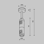 Крепление потолочное Short двойное 78мм Flarity черный, TRA156C-D1-B. TM Maytoni
