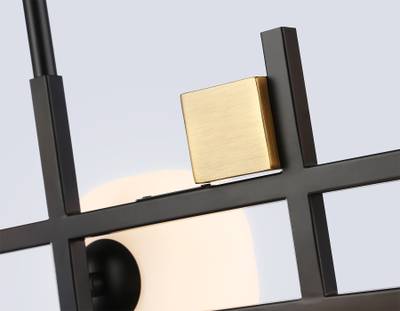 Светильник на штанге LH51017/7 BK/BS/FR черный/латунь/белый матовый G9*7 max 28W 1100*240*300