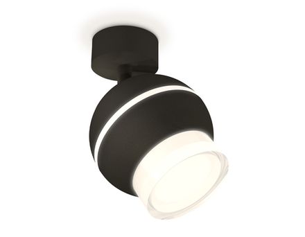 Комплект поворотного светильника с дополнительной подсветкой XM1102016 SBK/FR/CL черный песок/белый матовый/прозрачный MR16 GU5.3 LED 3W 4200K (A2210, C1102, N7160)