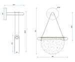 07687-30,19(03) Подвес Тэрро черный (плафон янтарь) w37*5 h120 Led 8W (4000K)