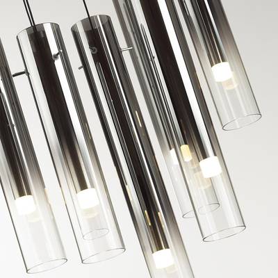 5061/32L PENDANT ODL24 319 черный/темн.хром/металл/стекло Люстра каскадная LED 7*4W 3000K SHINY