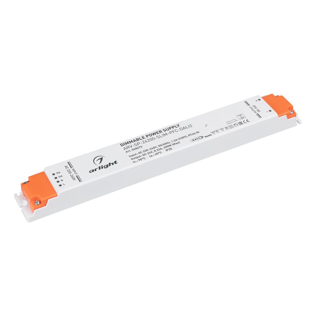 Блок питания ARV-SP-24200-SLIM-PFC-DALI2 (24V, 8.33A, 200W) (Arlight, IP20 Пластик, 5 лет) Блок питания ARV-SP-24200-SLIM-PFC-DALI2 (24V, 8.33A, 200W) (Arlight, IP20 Пластик, 5 лет)