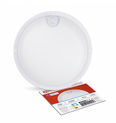 Светильник светодиодный СПП ИД-1565-КРУГ 15Вт 6500К IP65 1350лм 140мм герметичный с инфракрасным датчиком IN HOME 4690612044057