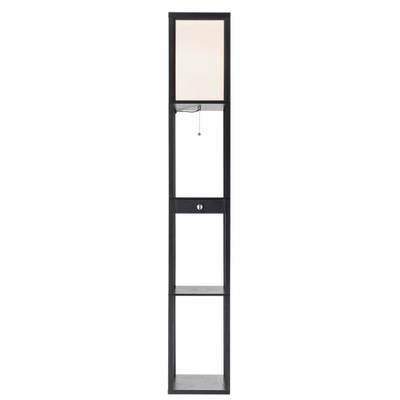 8092/1F COMFI LN25 черный/белый, дерево/текстиль Торшер Е27 1*60W 220V PRACTIC