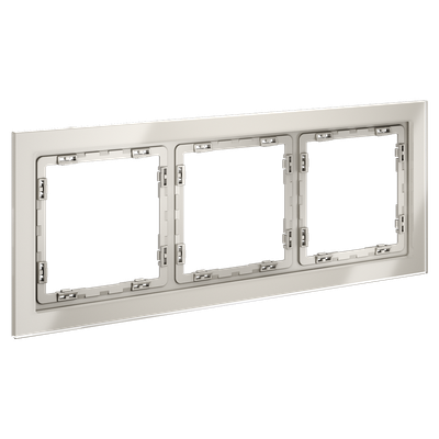 VLS110303 Рамка стеклянная VOLTUM S70 на 3 поста, (кашемир, стекло) (ТМ Maytoni)