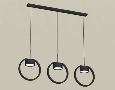 Комплект подвесного светильника XB9107100/3 SBK/PBK черный песок/черный полированный GX53 (C9107, N8113)