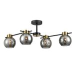 8059/4C COMFI LN24 черный, медь/дымчатый металл/стекло Люстра потолочная E27 4*60W 220V EMINA