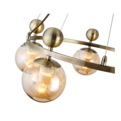 SLE106303-05 Люстра подвесная Бронзовый/Прозрачный, Янтарный E27 5*60W