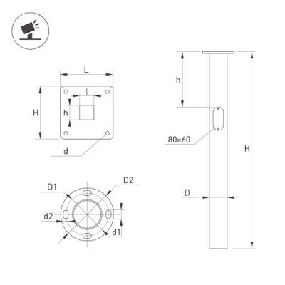 Закладная деталь OXOR-EP1-D108-L500 (BK) (Arlight, Сталь)