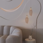Подвесной светодиодный светильник с металлическим плафоном 90380/1 золото, LED