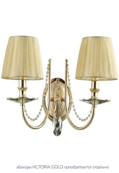 Бра Crystal Lux VICTORIA AP2 GOLD/AMBER 3340/402
